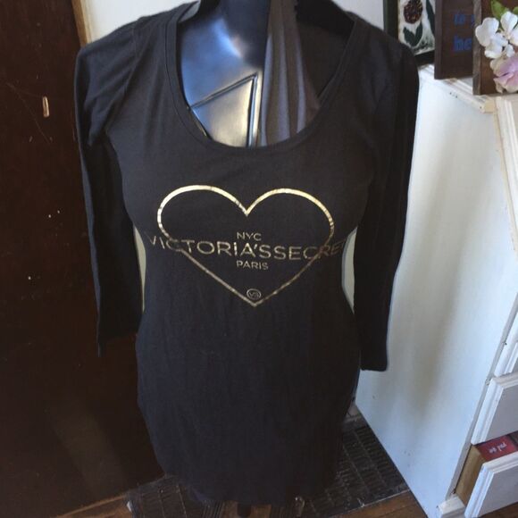 Victoria’s Secret NYC, Paris S black heart tunic - Picture 1 of 3